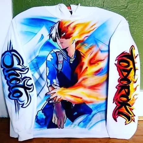 Custom Painted Todoroki Hoodie