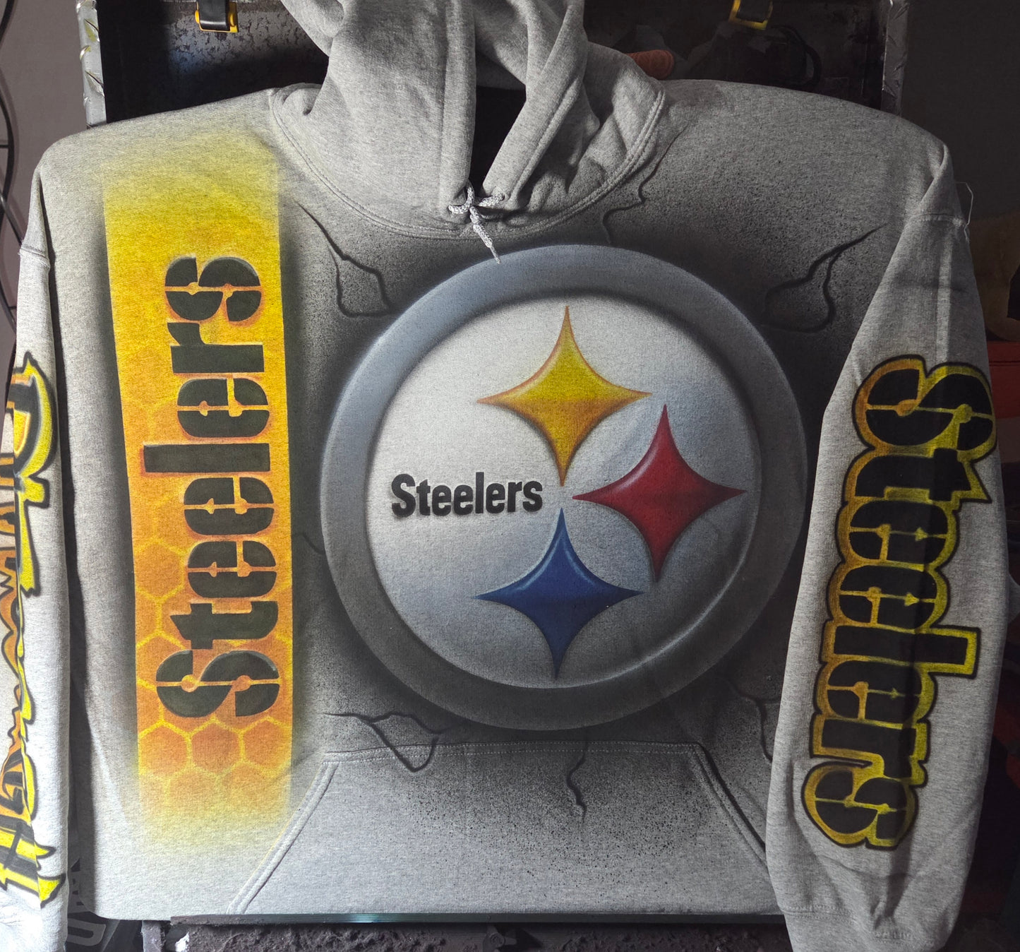 All over airbrushed team Hoodie