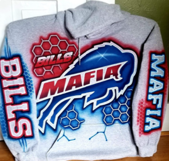 All over airbrushed team Hoodie