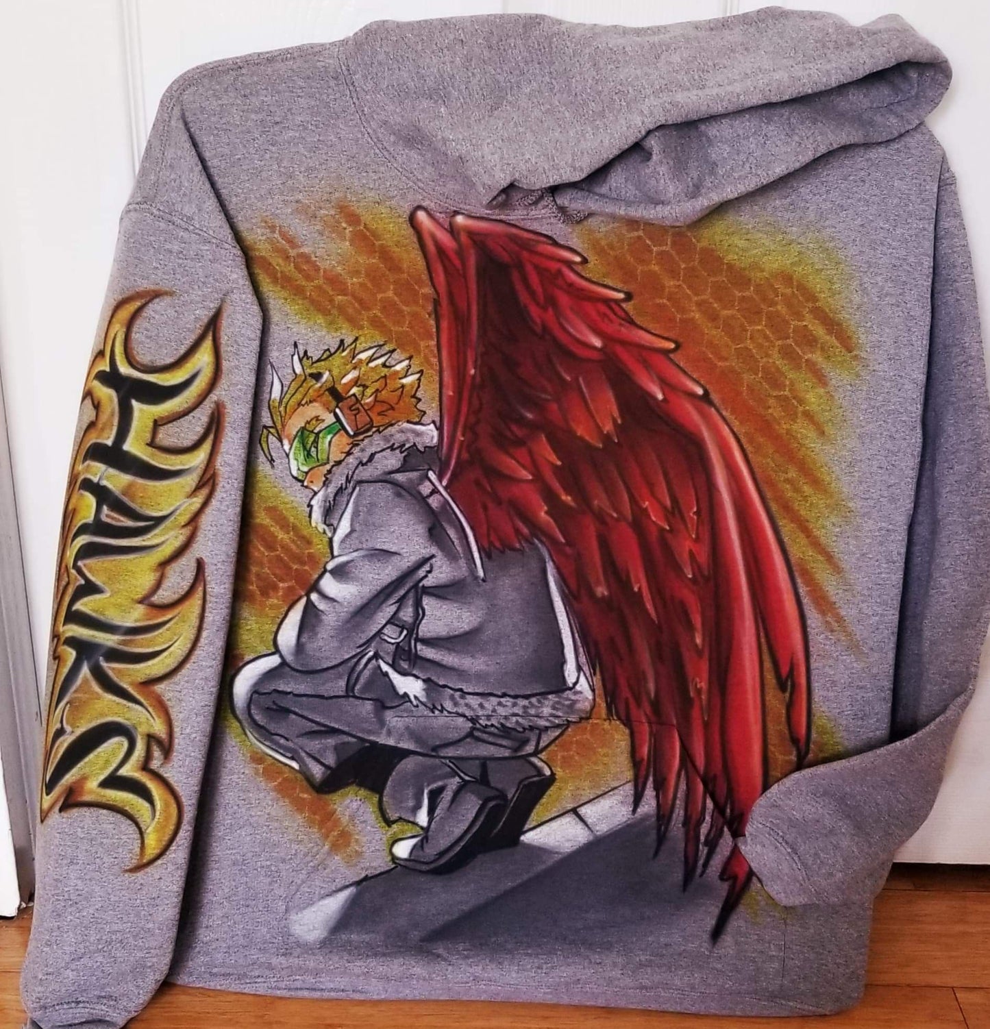 Custom Painted Hawks Hoodie