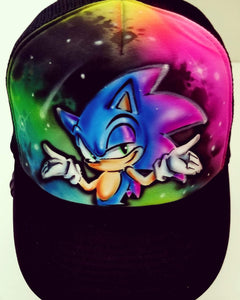 Hand Painted Galaxy Sonic Hat